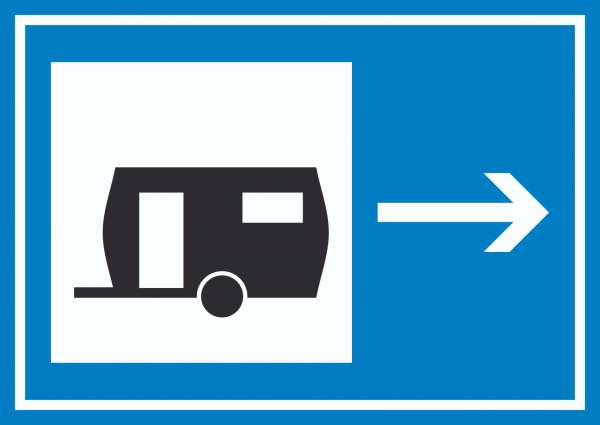 Wohnwagen rechts Symbol Schild