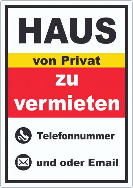 Haus zu vermieten von Privat Hochkant Aufkleber