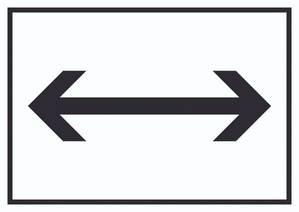 Richtungspfeil rechts links Schild waagerecht schwarz weiss Pfeil
