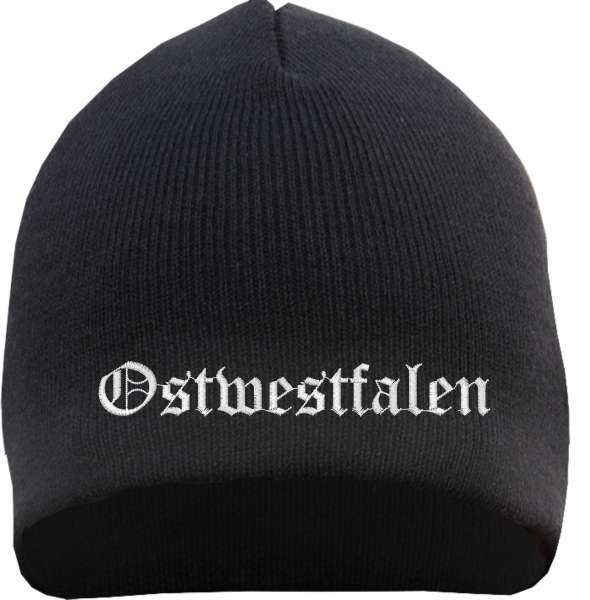 Ostwestfalen Beanie Mütze - Altdeutsch - Bestickt - Strickmütze Wintermütze