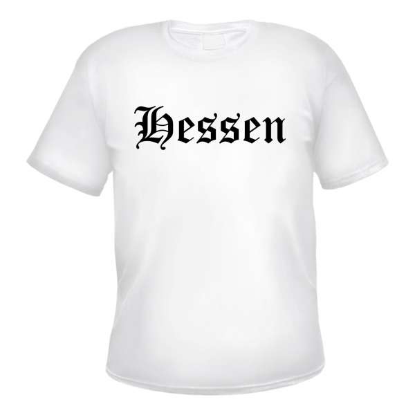 Hessen Herren T-Shirt - Altdeutsch - Weißes Tee Shirt