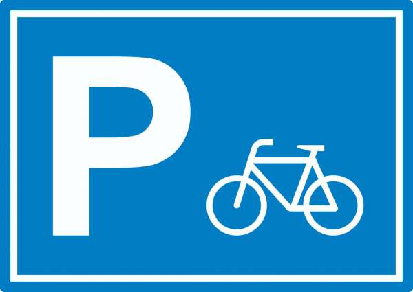 Fahrrad Parkplatz Aufkleber waagerecht