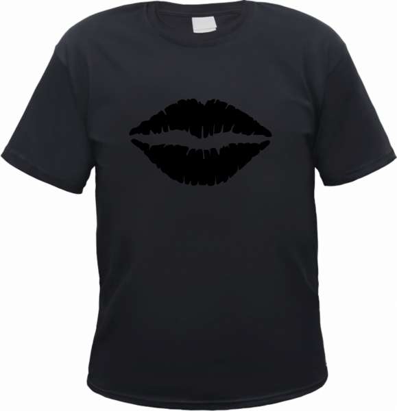 Kussmund Herren T-Shirt - Aufdruck schwarz - Tee Shirt
