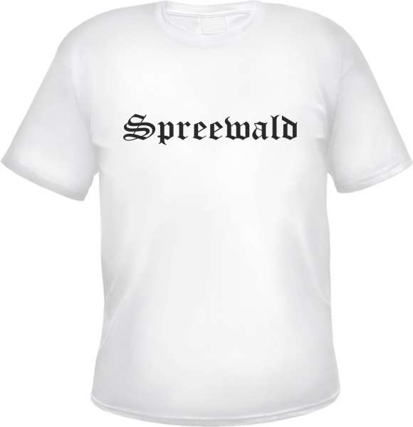 Spreewald Herren T-Shirt - Altdeutsch - Weißes Tee Shirt