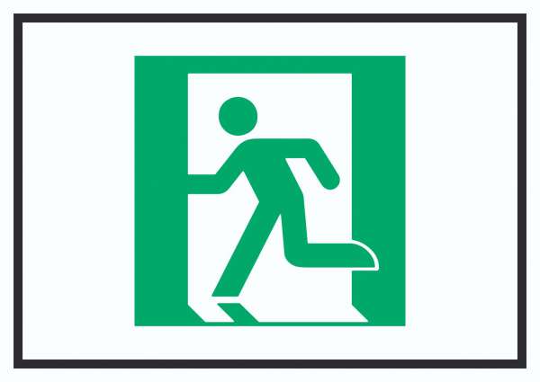 Rettungsweg links Symbol Schild