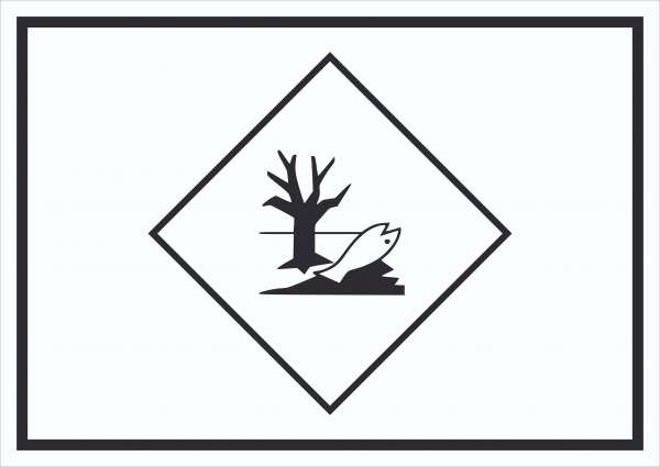 Schild Kenn­zeichen Umwelt­gefähr­dend Symbol Fisch Wasser Baum