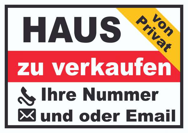 Haus zu verkaufen von privat Schild