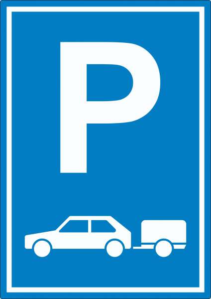 PKW mit Anhänger Parkplatz Aufkleber Gespannparkplatz