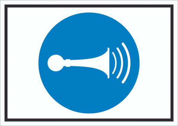 Akustisches Signal geben Symbol Schild