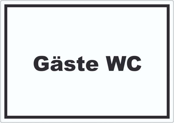 Gäste WC Aufkleber mit Text Toilette waagerecht