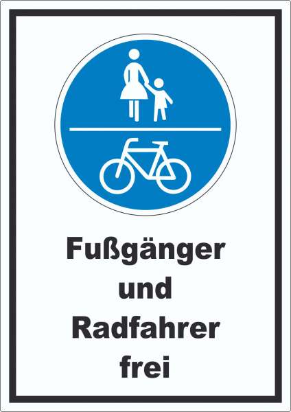 Fußgänger und Radfahrer frei Aufkleber