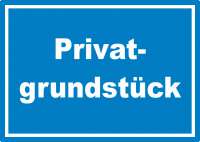 Privatgrundstück Schild weiß-blau Privatgrundstück Schild weiß-blau