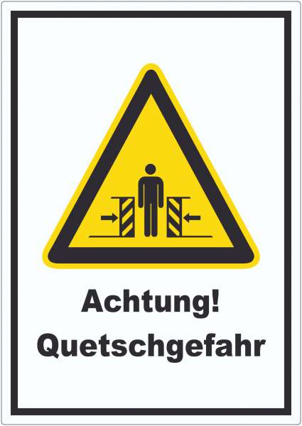 Achtung Quetschgefahr Aufkleber