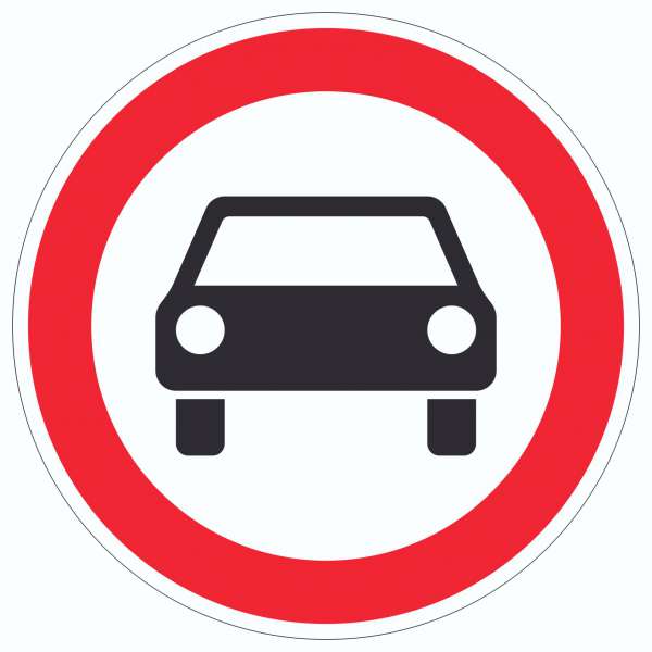 Durchfahrt verboten PKW Symbol Aufkleber Kreis