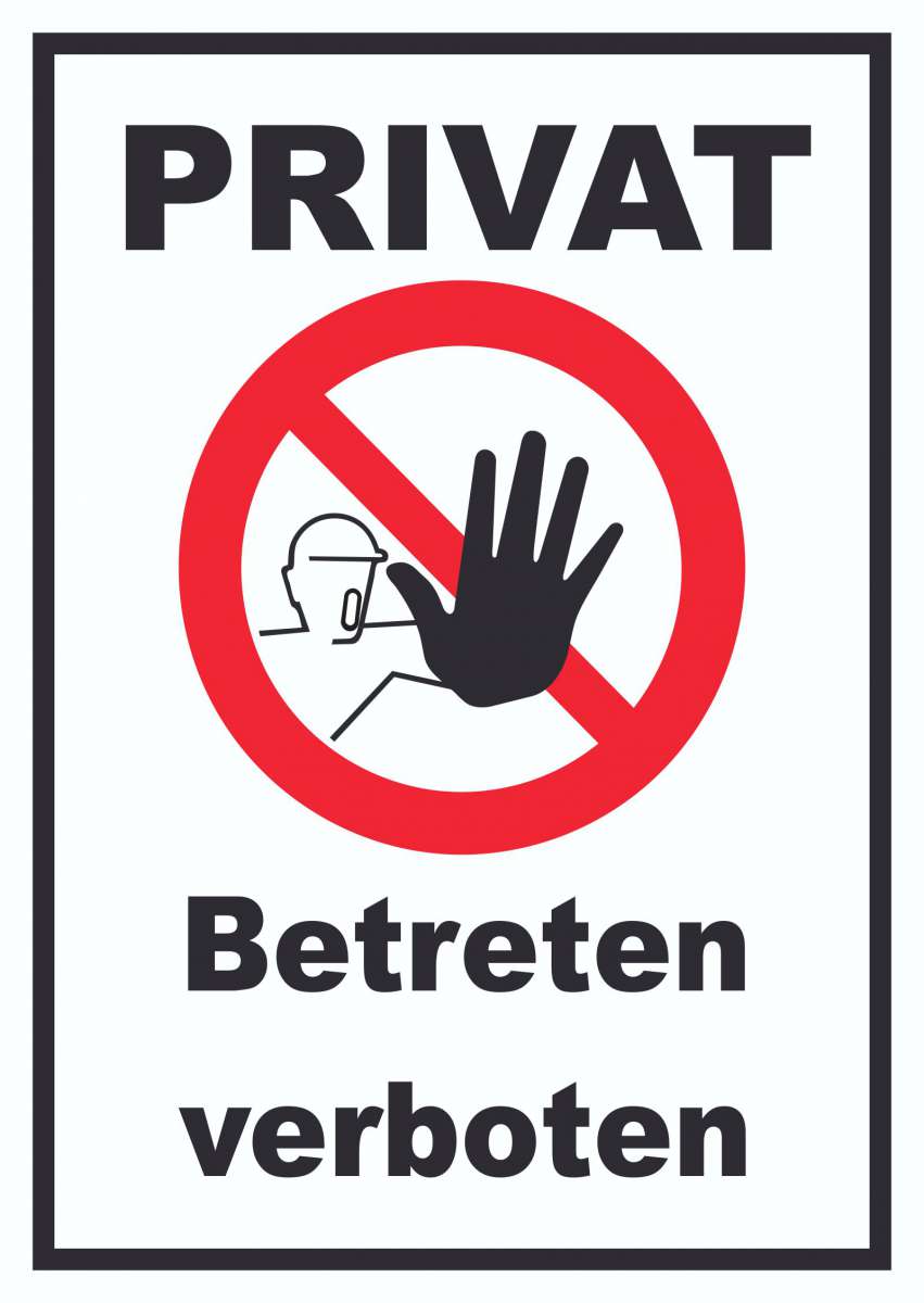 Privat Betreten verboten Schild HBDruck Schilder, Textildruck