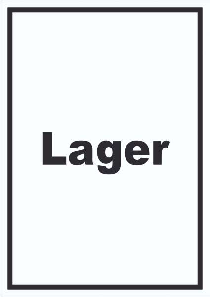 Lager Schild mit Text Storage Warenlager hochkant