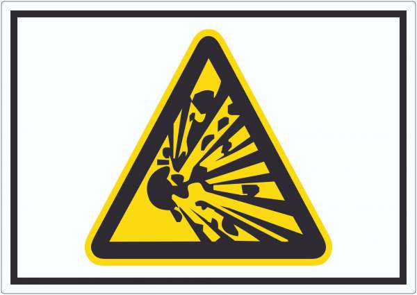 Vorsicht Explosivstoffe Symbol Aufkleber