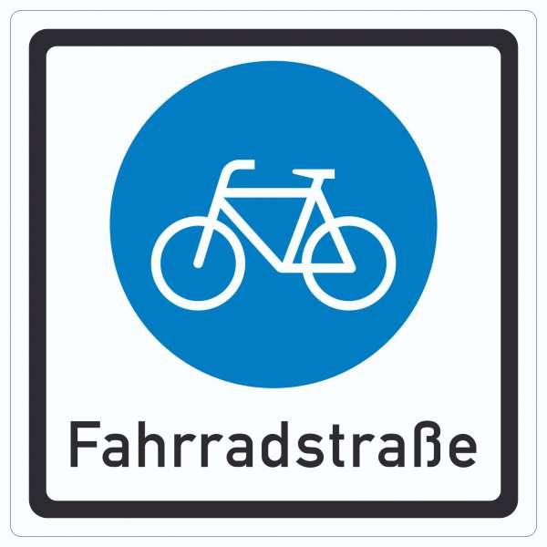Aufkleber Quadrat Fahrradstraße Symbol