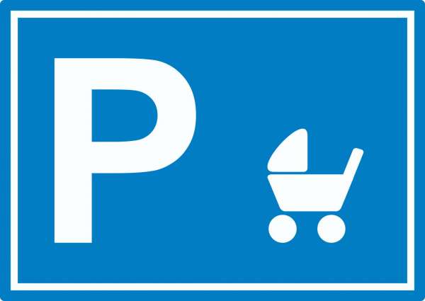 Kinderwagen Parkplatz Aufkleber waagerecht