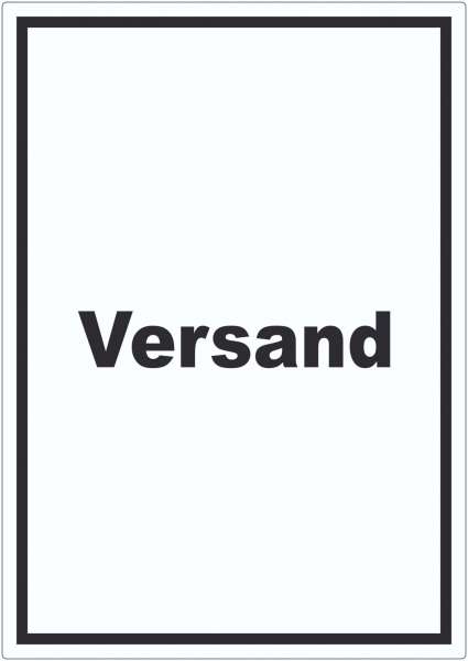 Versand Aufkleber mit Text Lieferung shipping hochkant