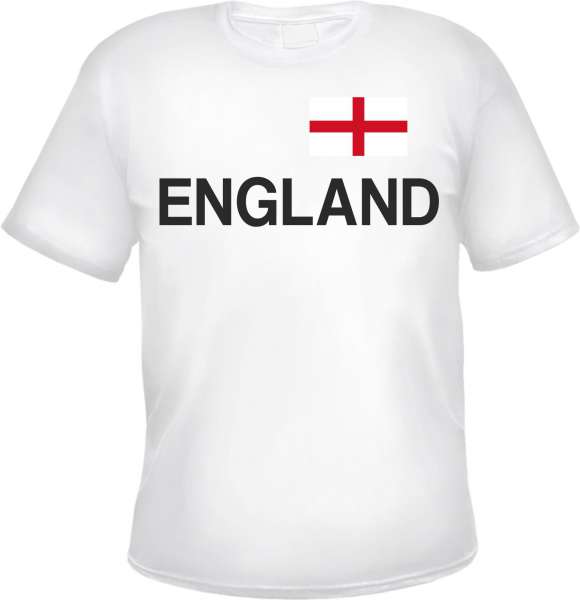 England Herren T-Shirt - Altdeutsch - Weißes Tee Shirt