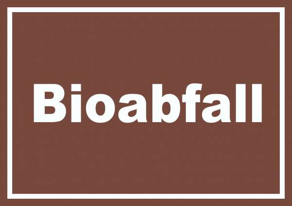 Bioabfall Mülltrennung Schild mit Text waagerecht