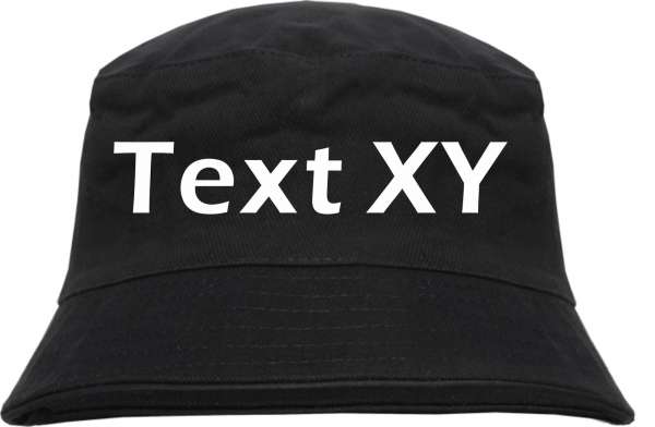 Fischerhut - Bucket Hat - mit Wunschtext Blockschrift - bedruckt-