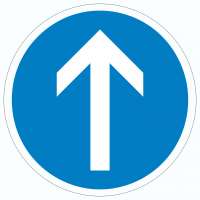 Aufkleber Kreis Fahrtrichtung geradeaus Symbol Aufkleber Kreis Fahrtrichtung geradeaus Symbol