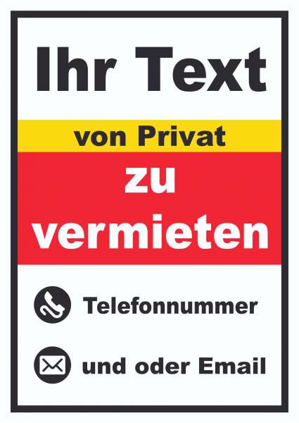 Wunschtext zu vermieten von Privat Hochkant