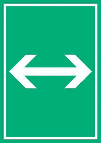 Richtungspfeil rechts links Schild hochkant weiss grün Pfeil