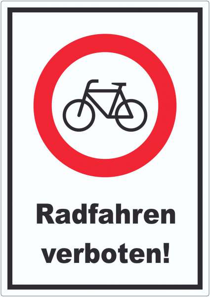 Radfahren verboten Aufkleber
