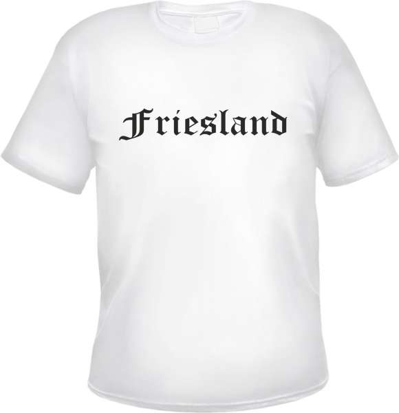 Friesland Herren T-Shirt - Altdeutsch - Weißes Tee Shirt