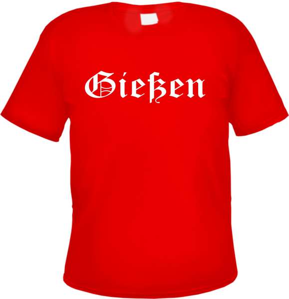 Gießen Herren T-Shirt - Altdeutsch - Rotes Tee Shirt