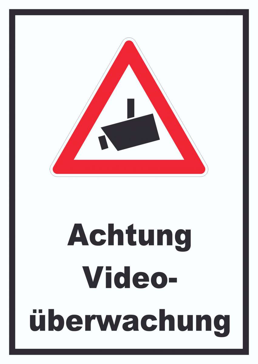 Achtung Videoüberwachung Schild | HB-Druck Schilder, Textildruck