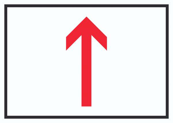 Richtungspfeil hoch Schild waagerecht rot weiss schwarz Pfeil