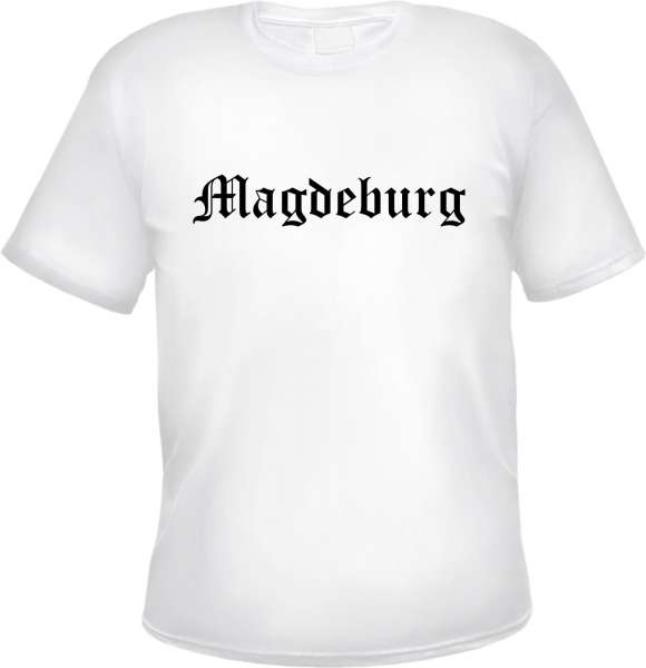 Magdeburg Herren T-Shirt - Altdeutsch - Weißes Tee Shirt