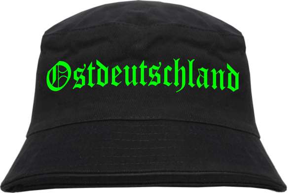Ostdeutschland Fischerhut - Druckfarbe Neongrün - Bucket Hat bedruckt