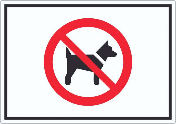 Mitführen von Hunden verboten Symbol Aufkleber