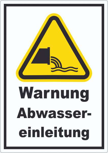 Aufkleber Warnung Abwassereinleitung