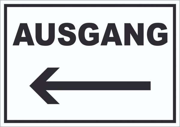 Ausgang Pfeil links Aufkleber