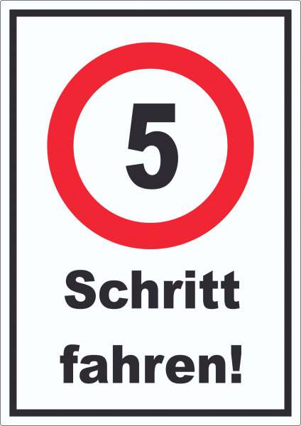 Schritt fahren 5 km/h Schrittgeschwindigkeit Aufkleber