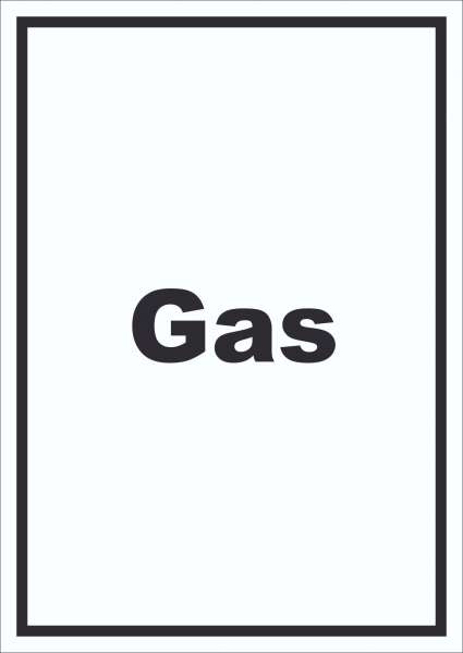 Gas Schild mit Text Anschluss hochkant