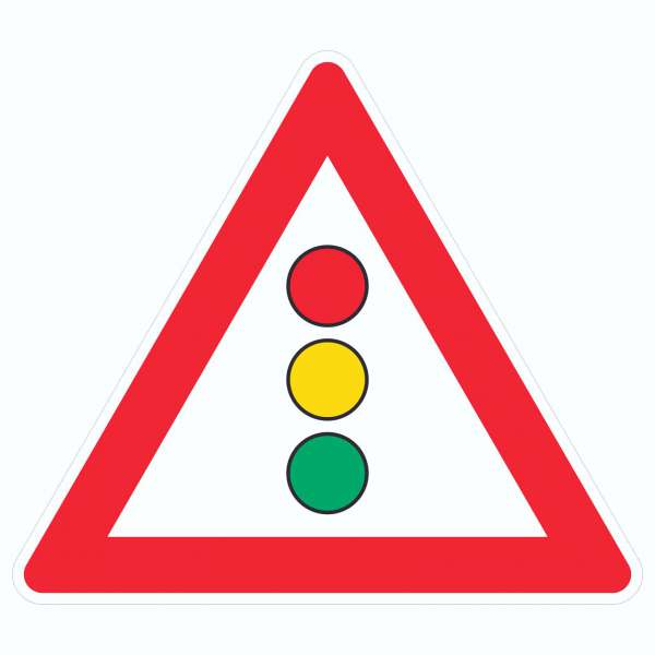 Aufkleber Dreick Achtung Ampel Symbol