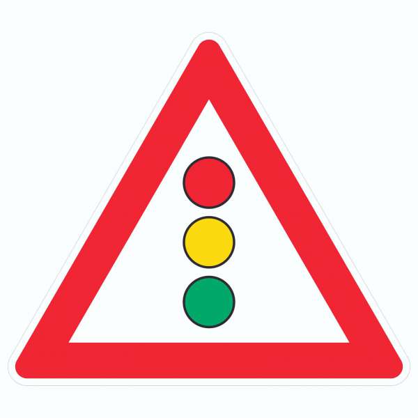 Aufkleber Dreick Achtung Ampel Symbol