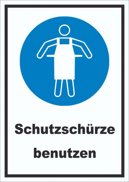 Schutzschürze benutzen Schild