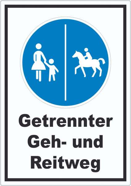 Aufkleber Getrennter Geh- und Reitweg