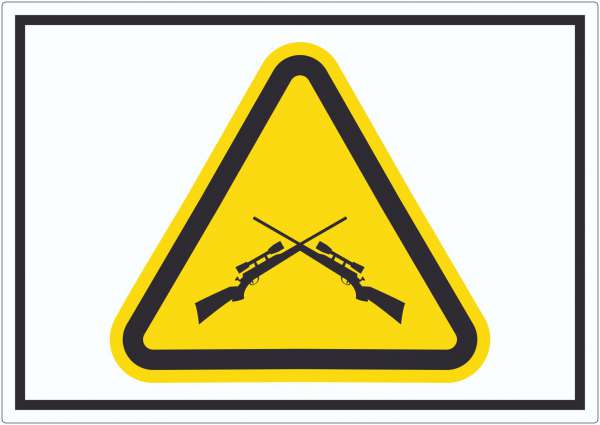 Vorsicht Schusswaffengebrauch Aufkleber Symbol