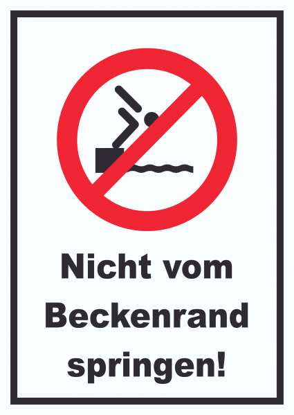 Nicht vom Beckenrand springen Schild