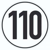 110km/h Geschwindigkeit Aufkleber Kreis 110km/h Geschwindigkeit Aufkleber Kreis