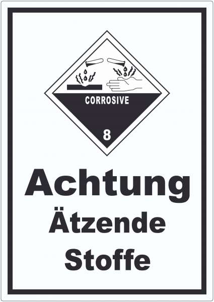 Aufkleber Ätzende Stoffe Corrosive